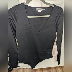 Good American Black Long Sleeve Bodysuit